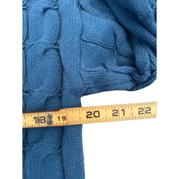 Anthropologie Women Blue Ellyn Saturday Sunday chunky Hooded Sweater Size Medium - Picture 5 of 6